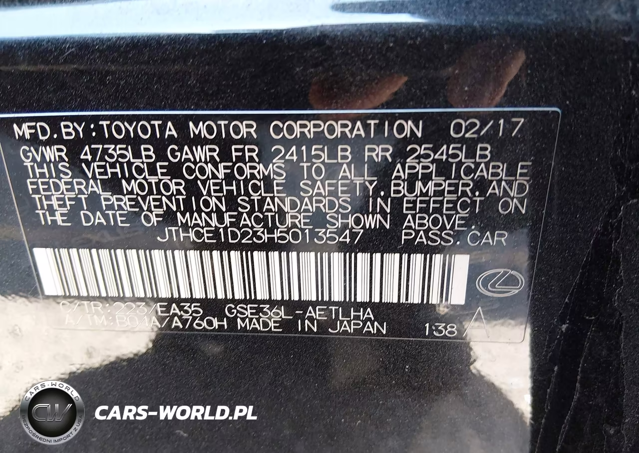2017 Lexus Is 350 VIN:JTHCE1D23H5013547 - 9