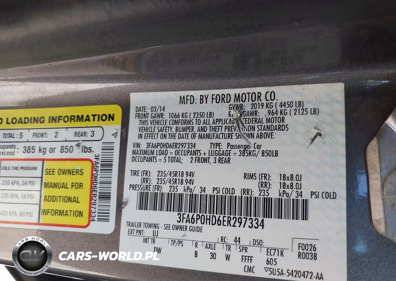 2014 Ford Fusion Se VIN:3FA6P0HD6ER297334 - 9