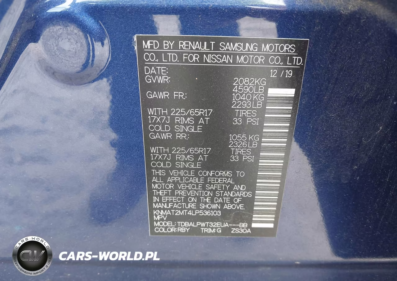 2020 Nissan Rogue S Fwd VIN:KNMAT2MT4LP536103 - 9