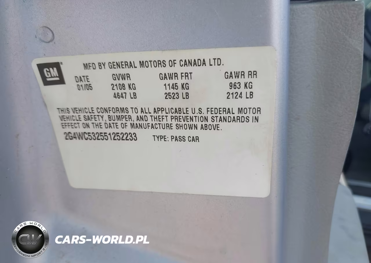 2005 Buick Lacrosse Cx VIN:2G4WC532551252233 - 9