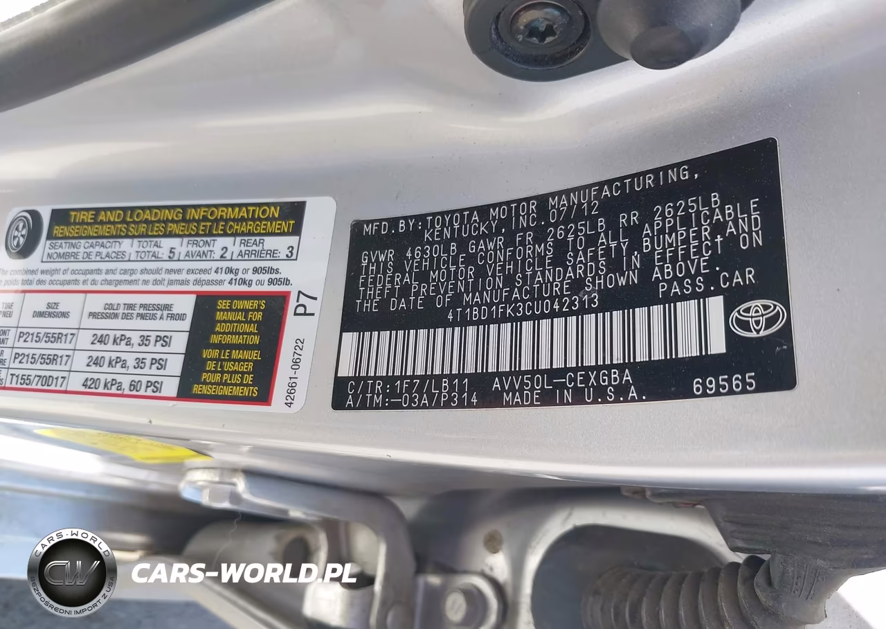 2012 Toyota Camry Hybrid Xle VIN:4T1BD1FK3CU042313 - 9