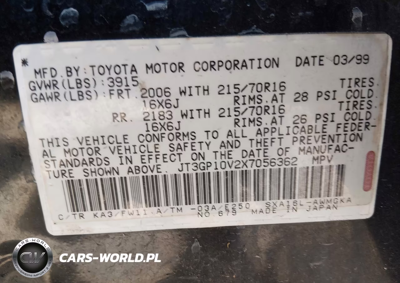1999 Toyota Rav4 VIN:JT3GP10V2X7056362 - 9