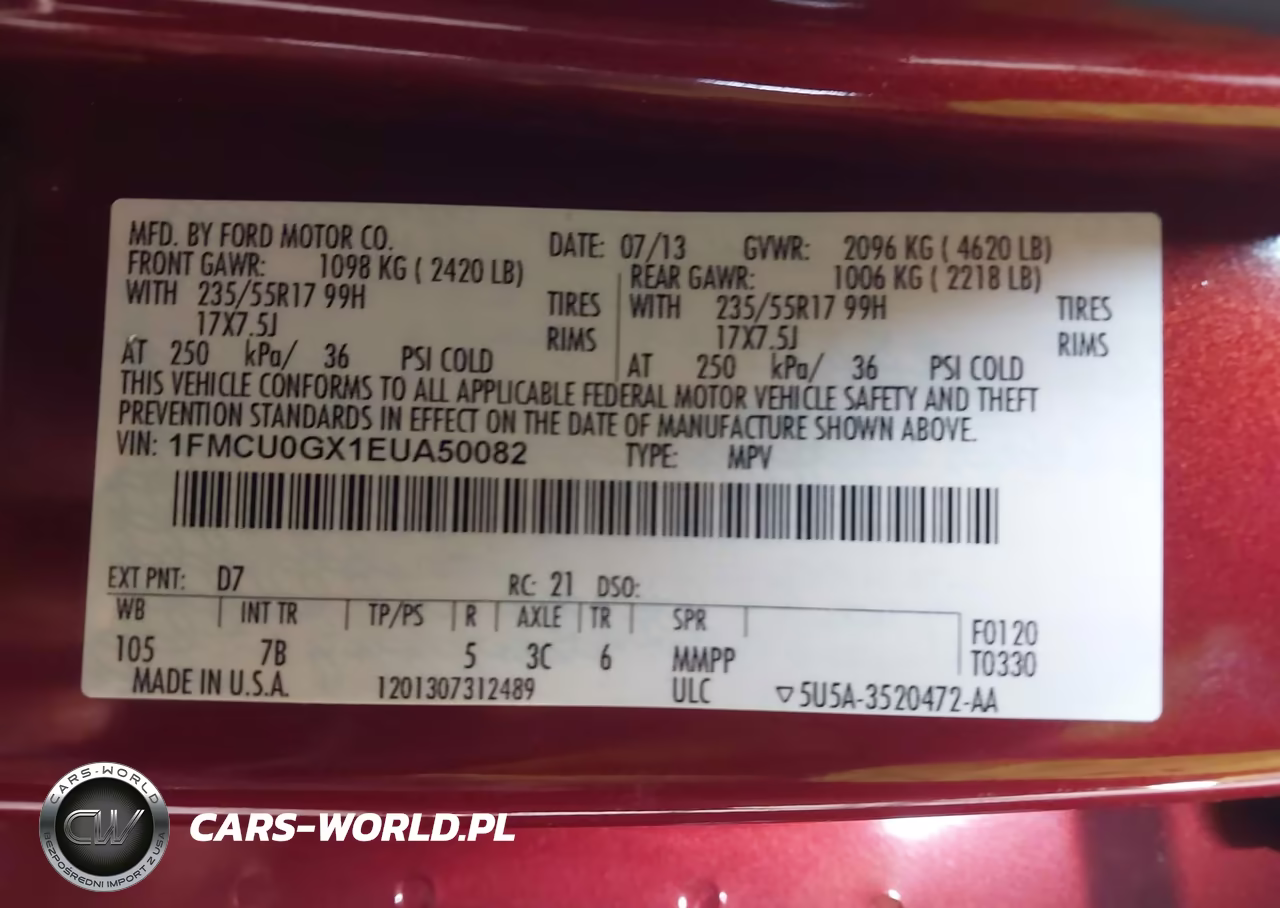2014 Ford Escape Se VIN:1FMCU0GX1EUA50082 - 9