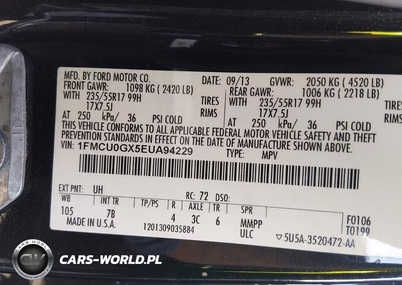 2014 Ford Escape Se VIN:1FMCU0GX5EUA94229 - 9