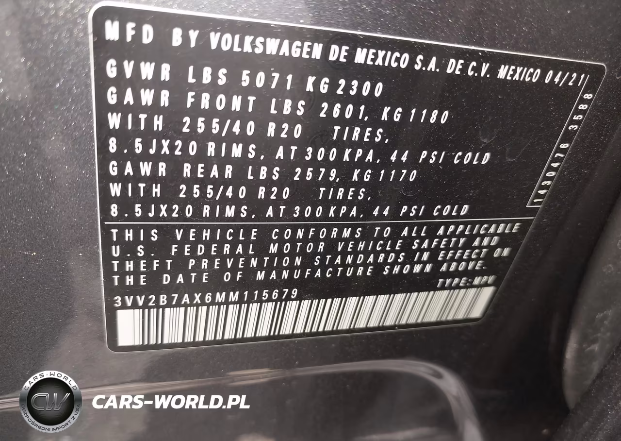 2021 Volkswagen Tiguan 2.0T Se-2.0T Se R-Line Black-2.0T Sel VIN:3VV2B7AX6MM115679 - 9