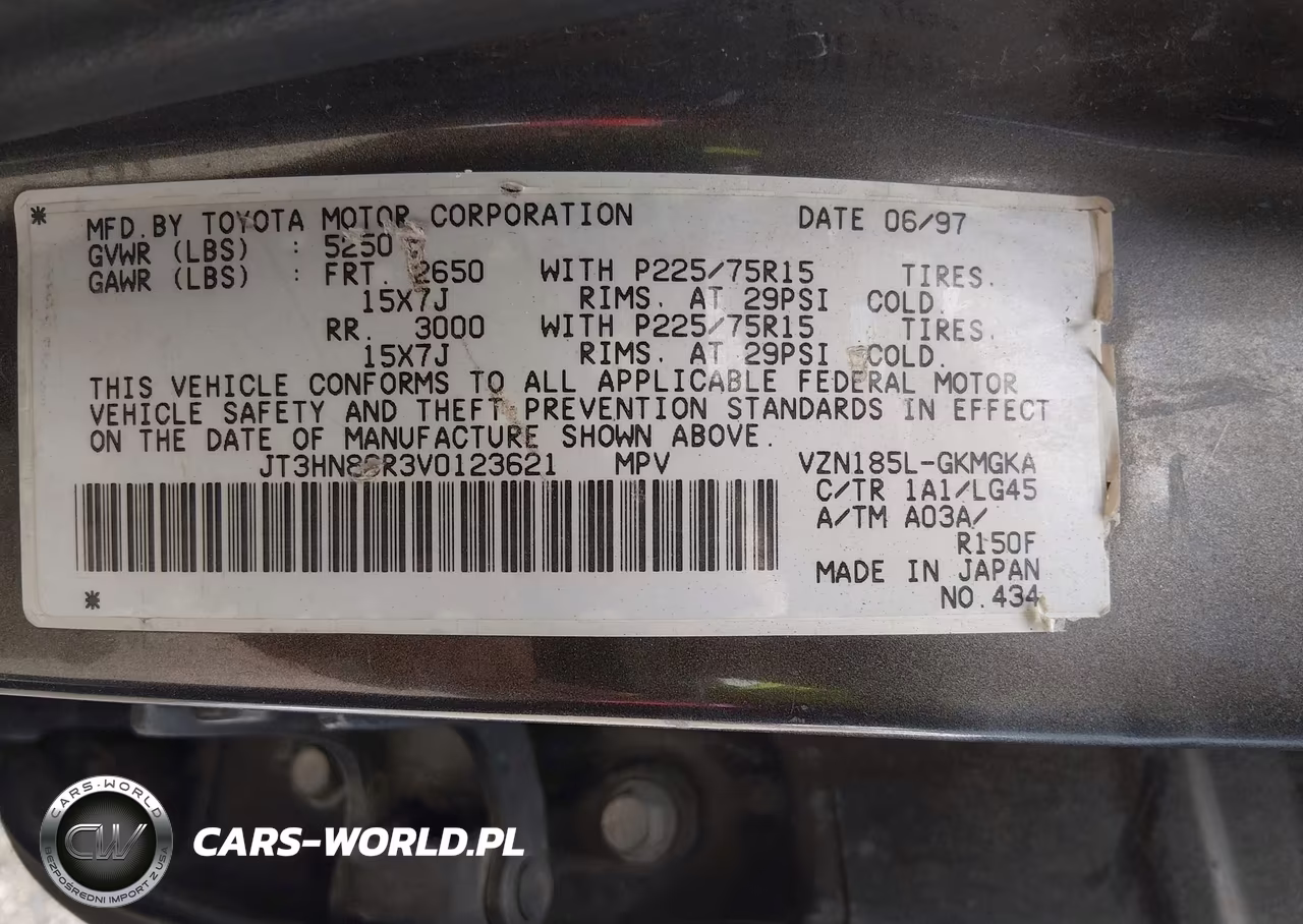 1997 Toyota 4Runner Sr5 V6 VIN:JT3HN86R3V0123621 - 9