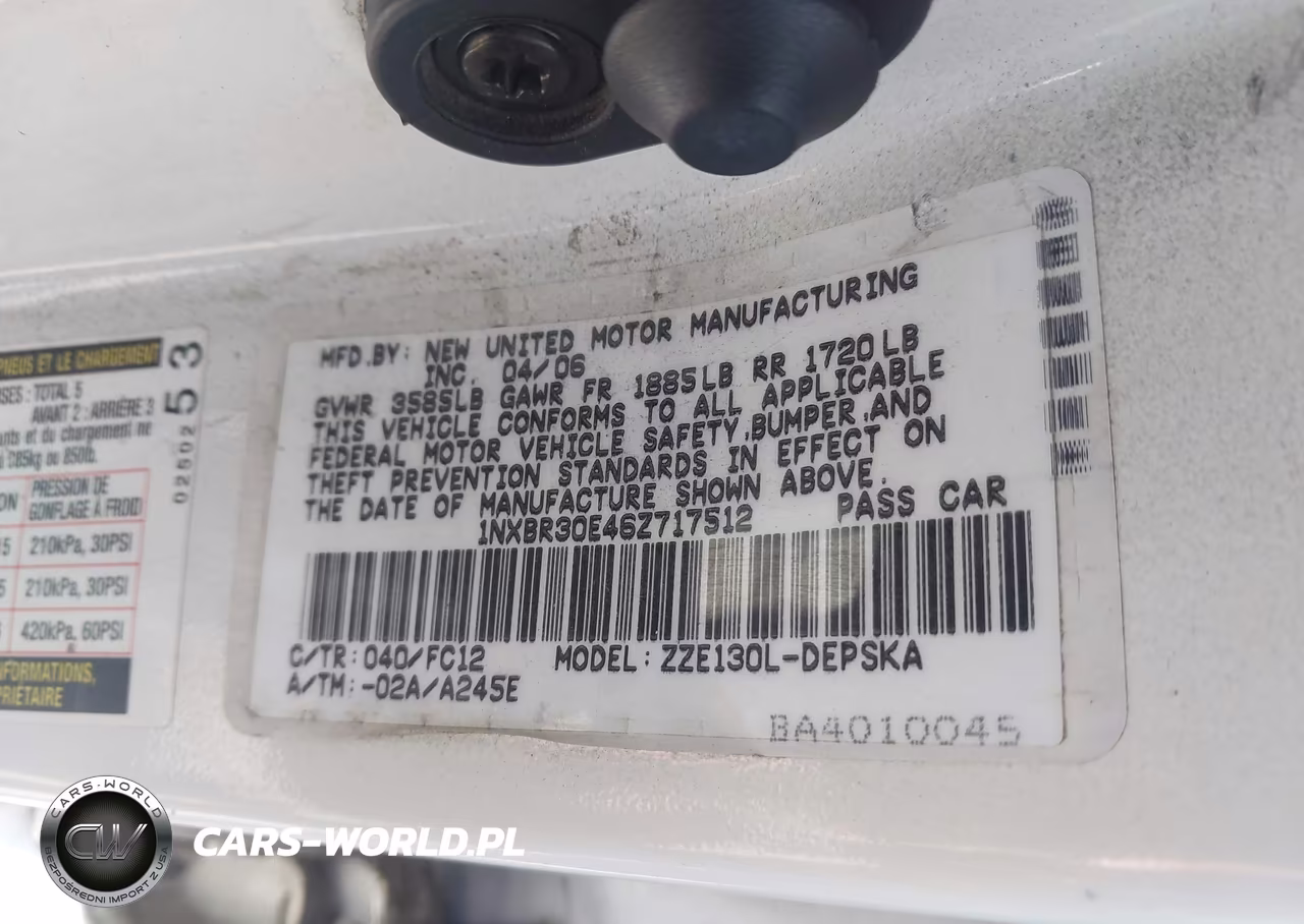 2006 Toyota Corolla S VIN:1NXBR30E46Z717512 - 9