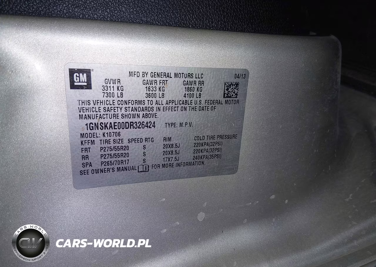 2013 Chevrolet Tahoe Ls VIN:1GNSKAE00DR326424 - 9
