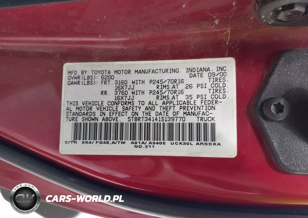 2001 Toyota Tundra Sr5 V8 VIN:5TBRT34141S139770 - 9
