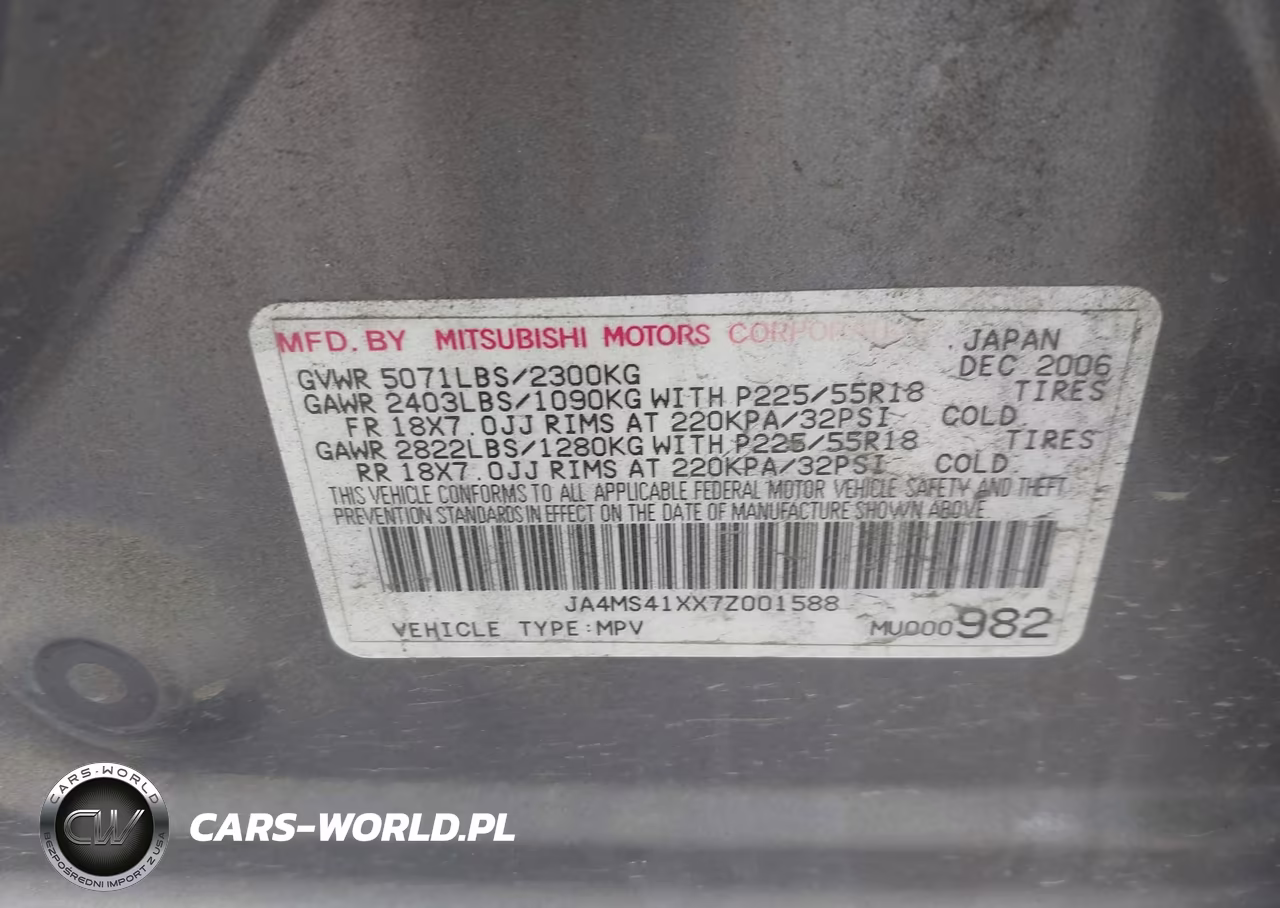 2007 Mitsubishi Outlander Xls VIN:JA4MS41XX7Z001588 - 9