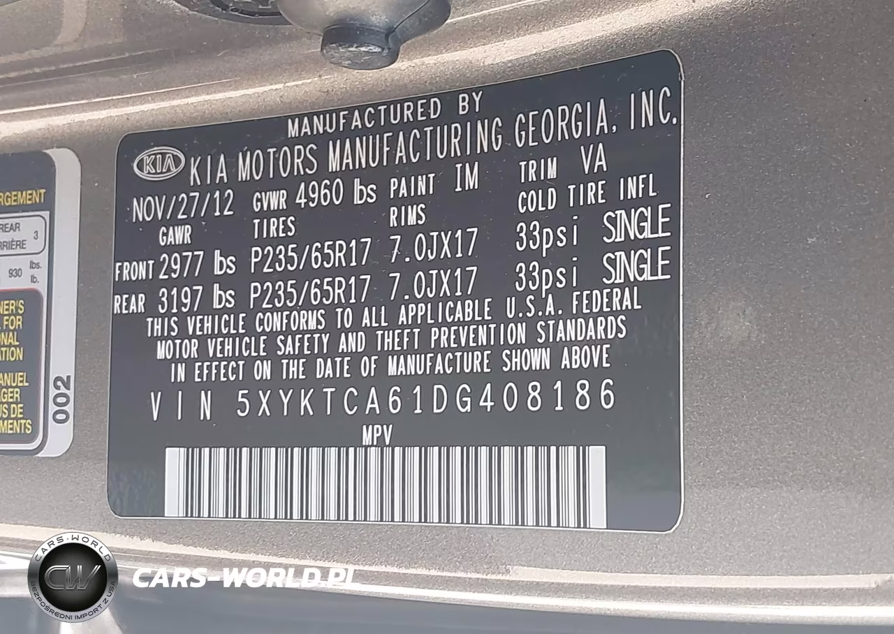 2013 Kia Sorento Lx VIN:5XYKTCA61DG408186 - 9