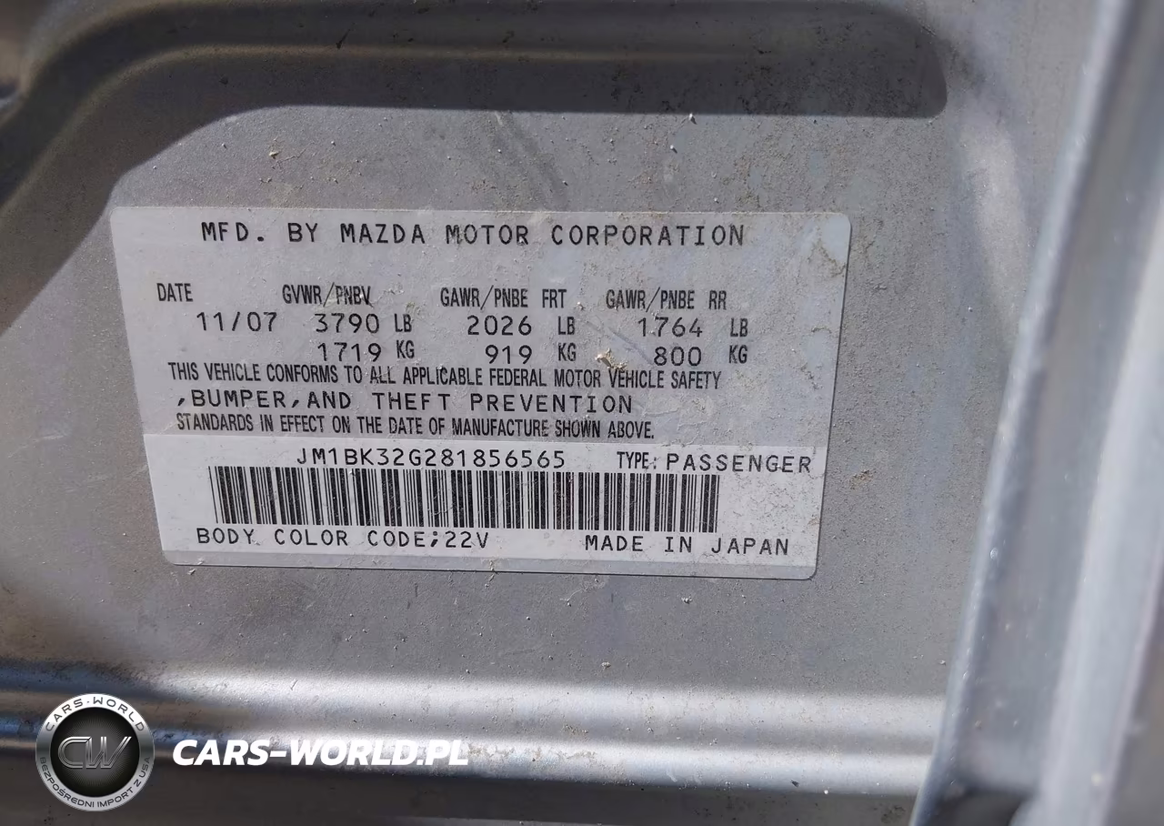 2008 Mazda Mazda3 I VIN:JM1BK32G281856565 - 9