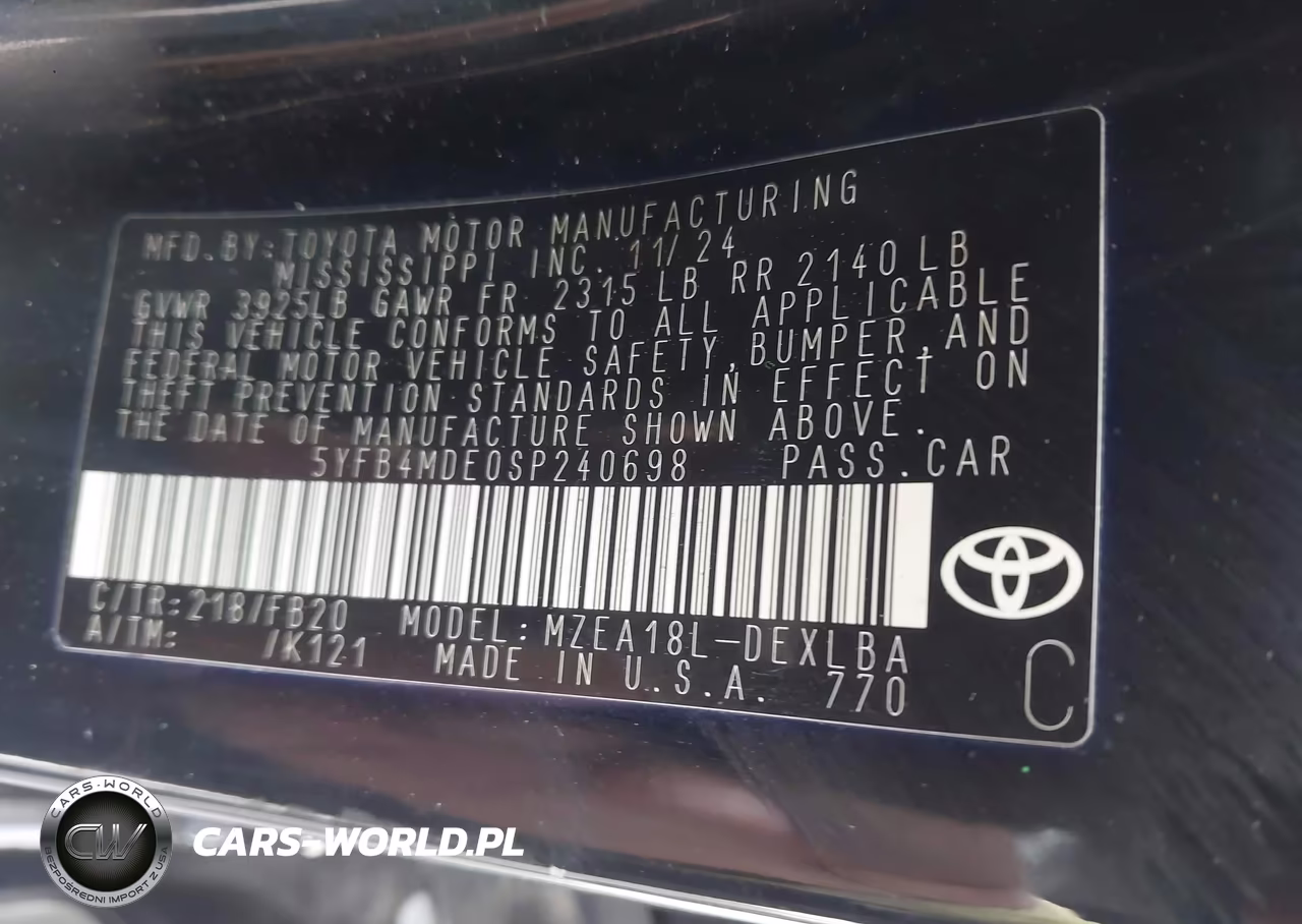 2025 Toyota Corolla Le VIN:5YFB4MDE0SP240698 - 9