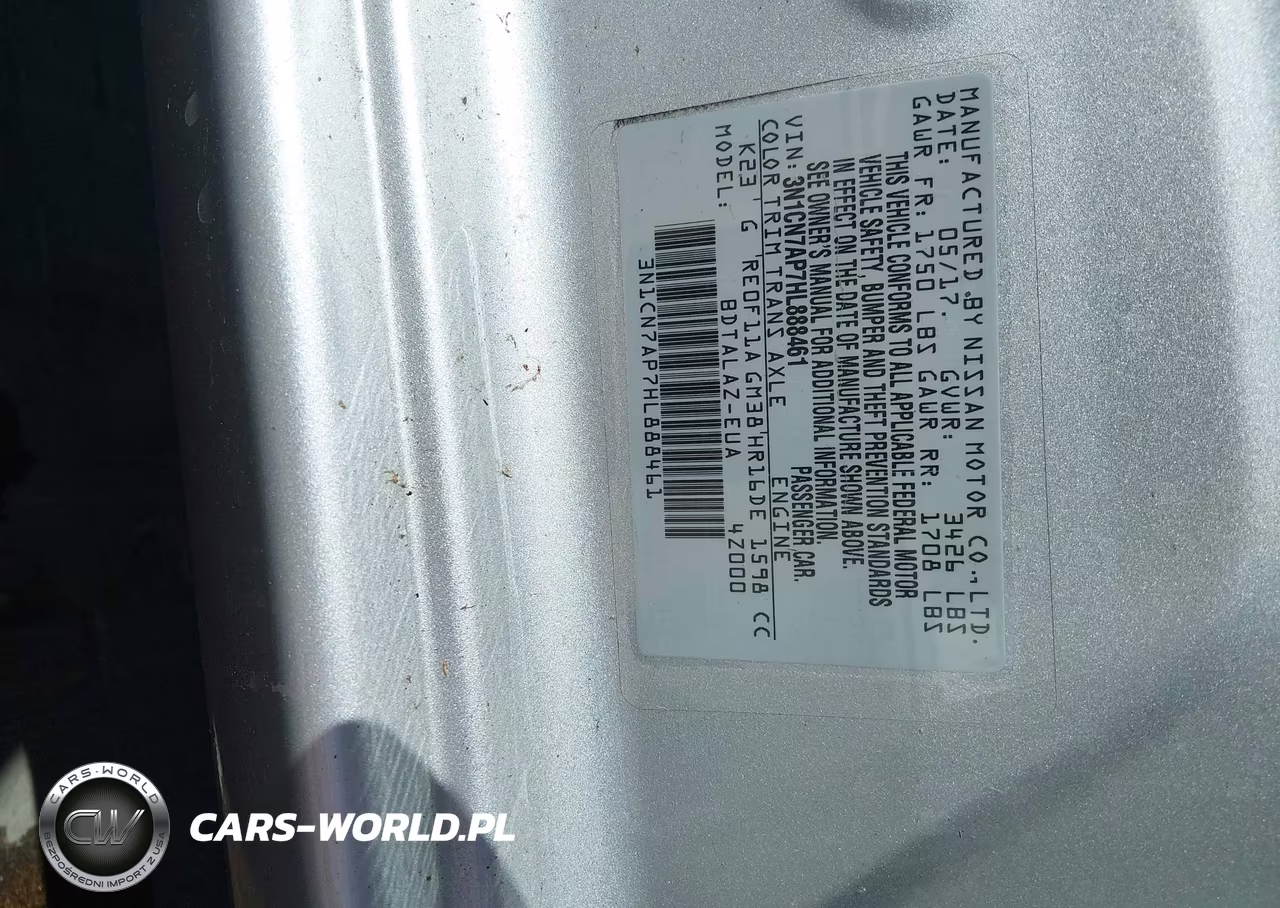 2017 Nissan Versa 1.6 S+ VIN:3N1CN7AP7HL888461 - 9