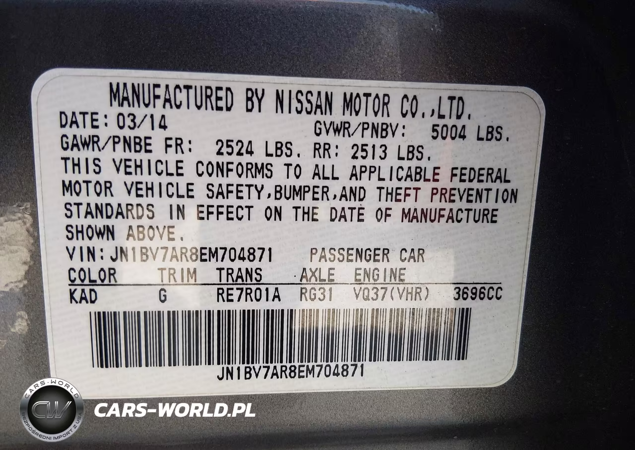 2014 Infiniti Q50 Sport VIN:JN1BV7AR8EM704871 - 9