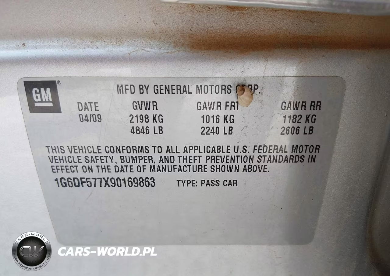 2009 Cadillac Cts Rwd W-1Sa VIN:1G6DF577X90169863 - 9