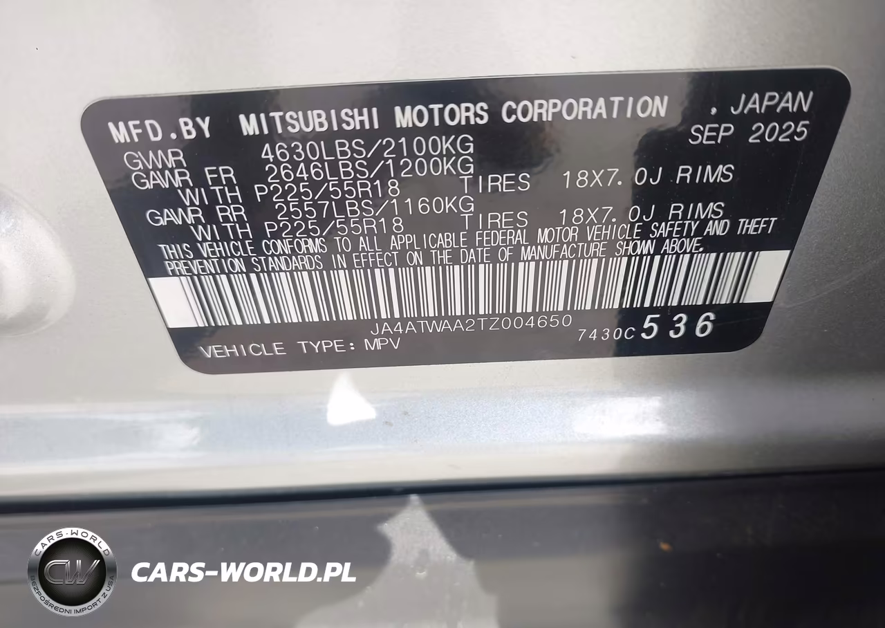 2026 Mitsubishi Eclipse Cross Black Edition S-Awc-Se S-Awc-Sel S-Awc VIN:JA4ATWAA2TZ004650 - 9