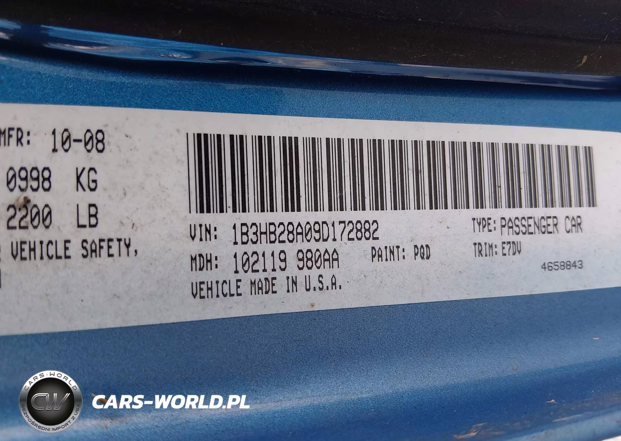 2009 Dodge Caliber Se VIN:1B3HB28A09D172882 - 9