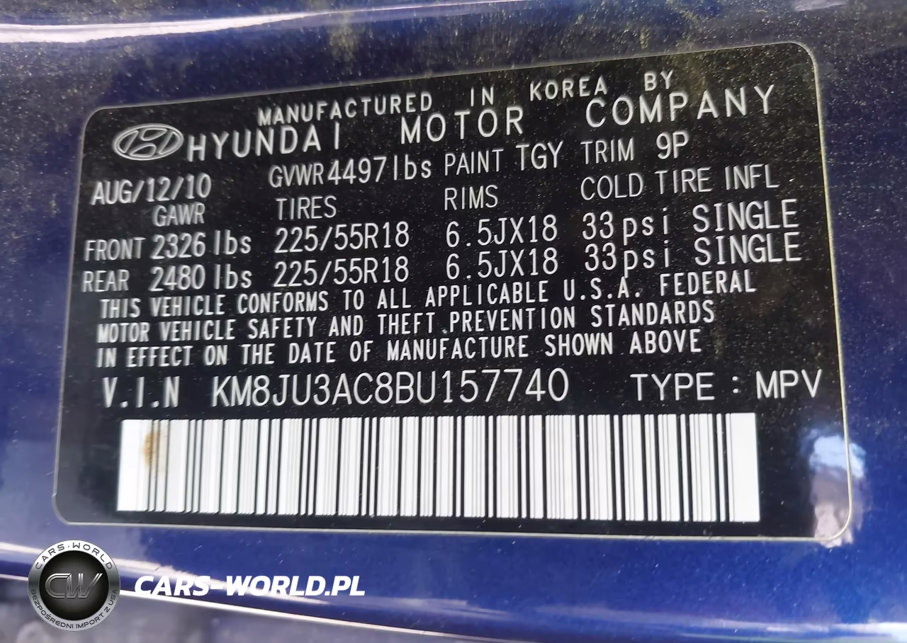 2011 Hyundai Tucson Limited VIN:KM8JU3AC8BU157740 - 9