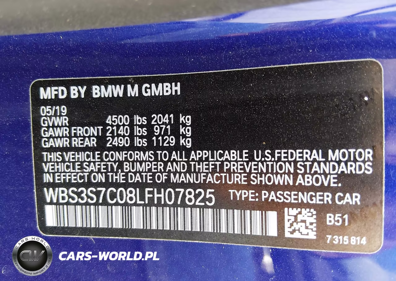 2020 BMW M4 Cs VIN:WBS3S7C08LFH07825 - 9