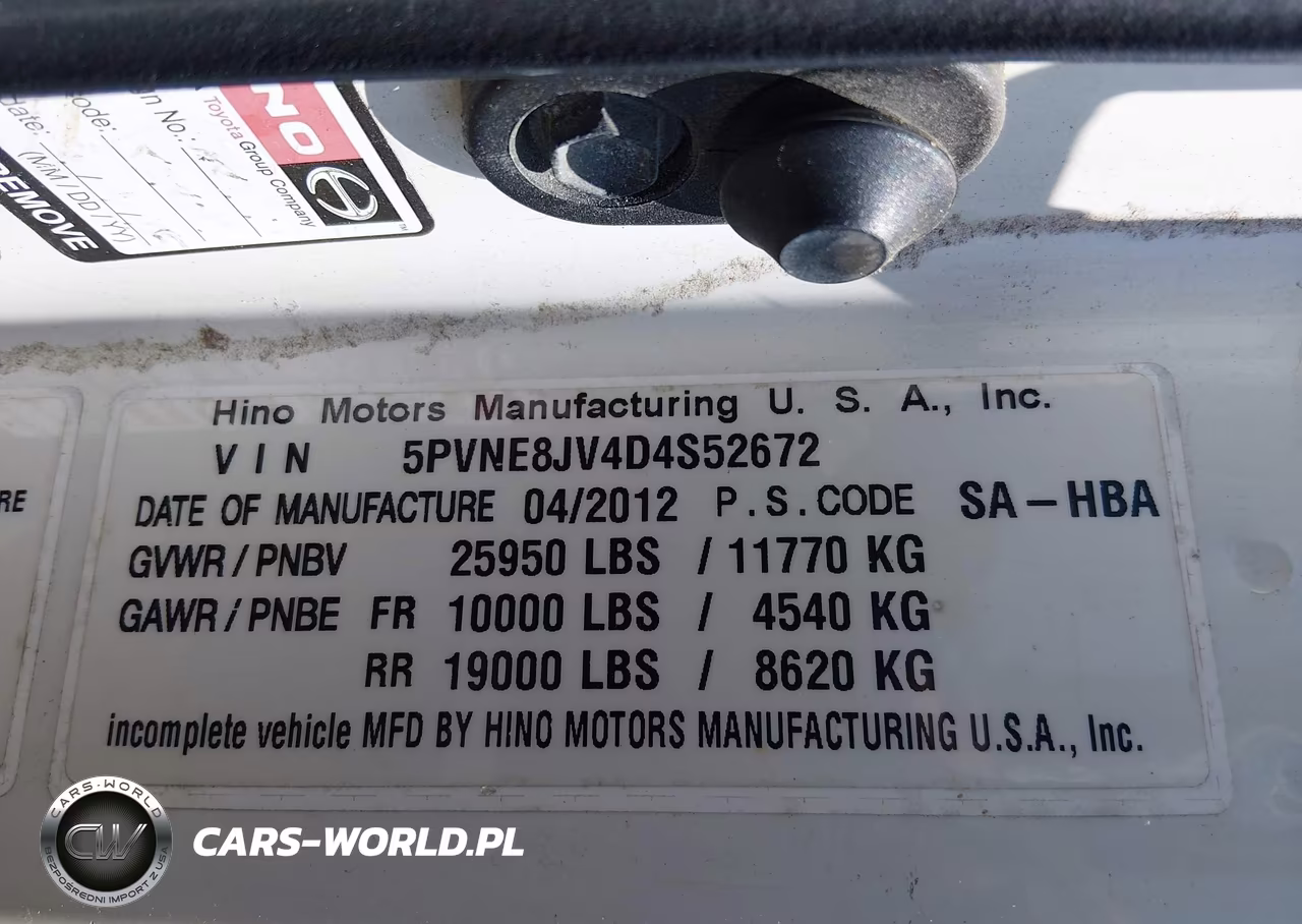 2013 Hino 258-268 VIN:5PVNE8JV4D4S52672 - 8