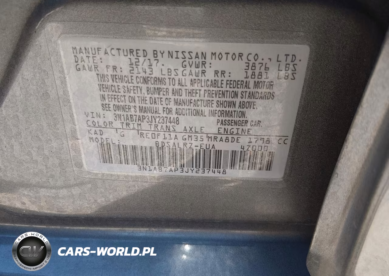2018 Nissan Sentra Sr VIN:3N1AB7AP3JY237448 - 9