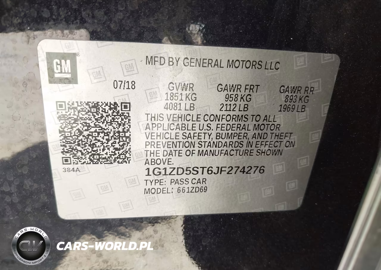 2018 Chevrolet Malibu Lt VIN:1G1ZD5ST6JF274276 - 9