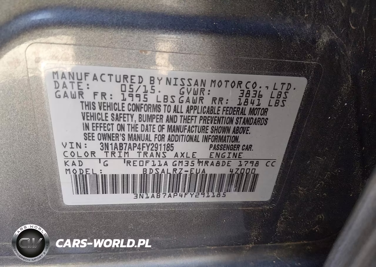 2015 Nissan Sentra Sr VIN:3N1AB7AP4FY291185 - 9