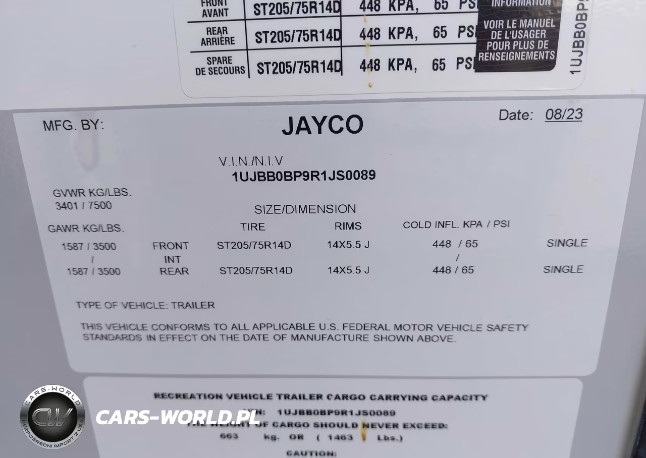2024 Jayco Other VIN:1UJBB0BP9R1JS0089 - 9