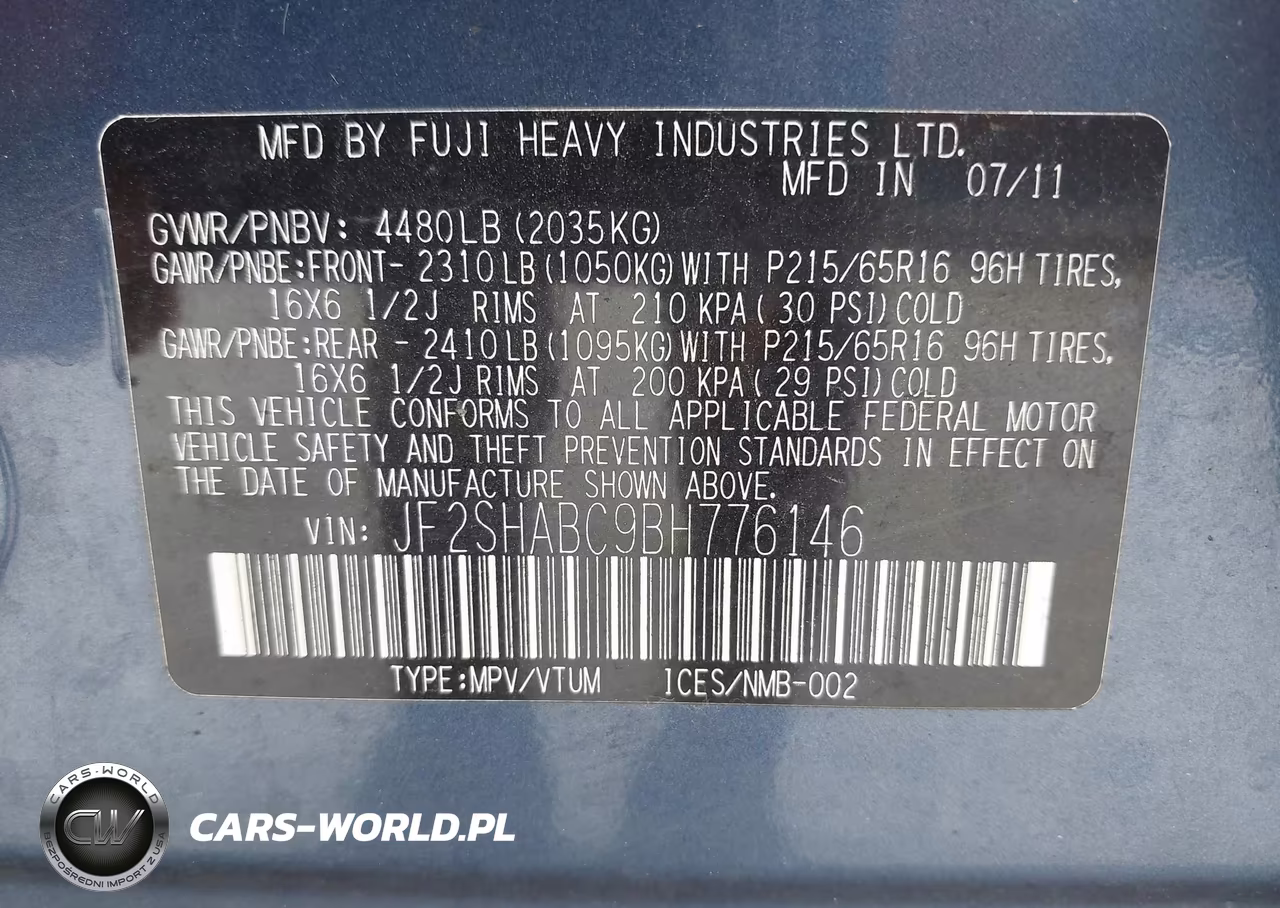 2011 Subaru Forester 2.5X VIN:JF2SHABC9BH776146 - 9