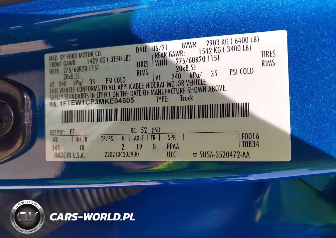 2021 Ford F-150 Xl VIN:1FTEW1CP3MKE04505 - 9