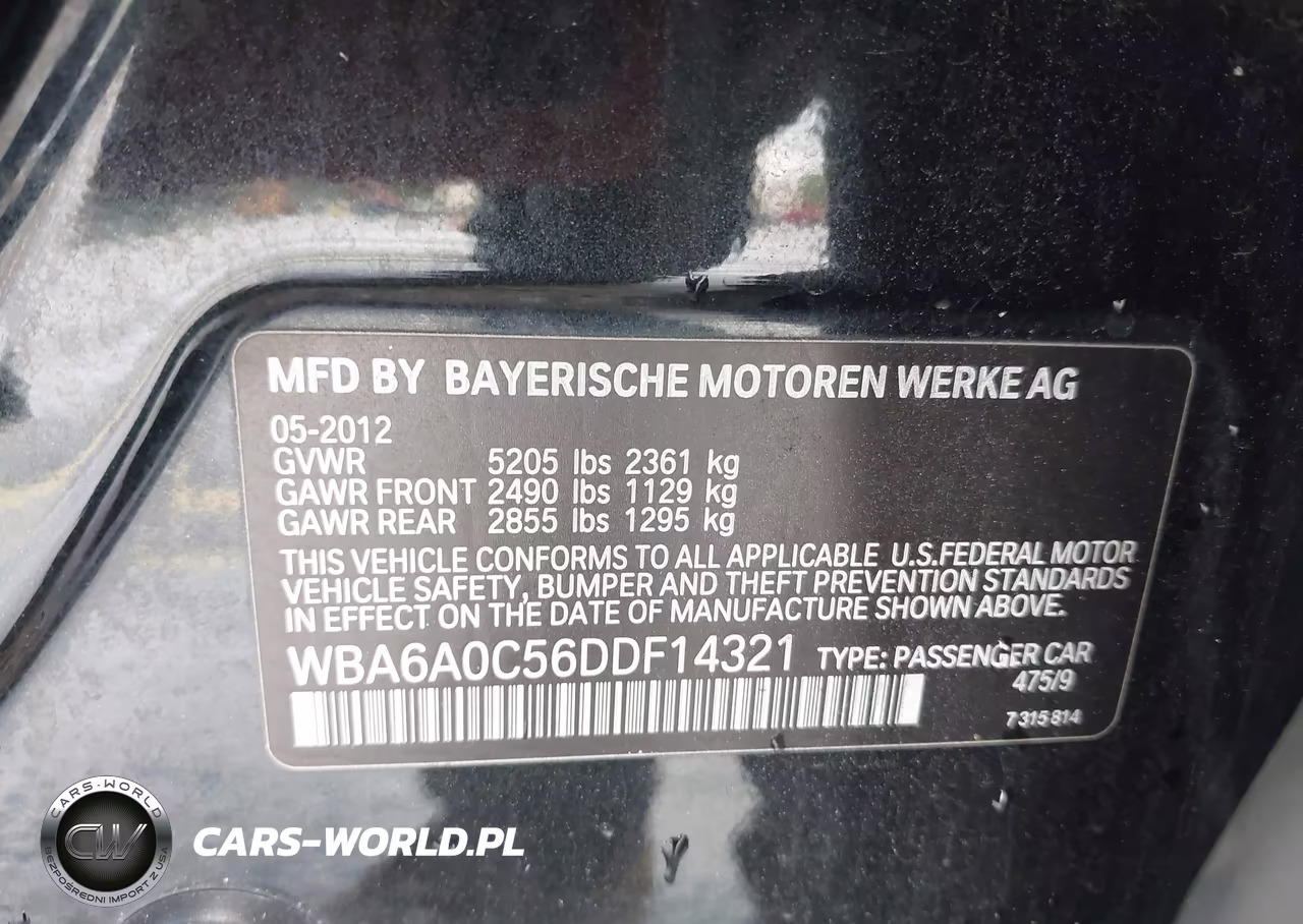 2013 BMW 640I Gran Coupe VIN:WBA6A0C56DDF14321 - 9