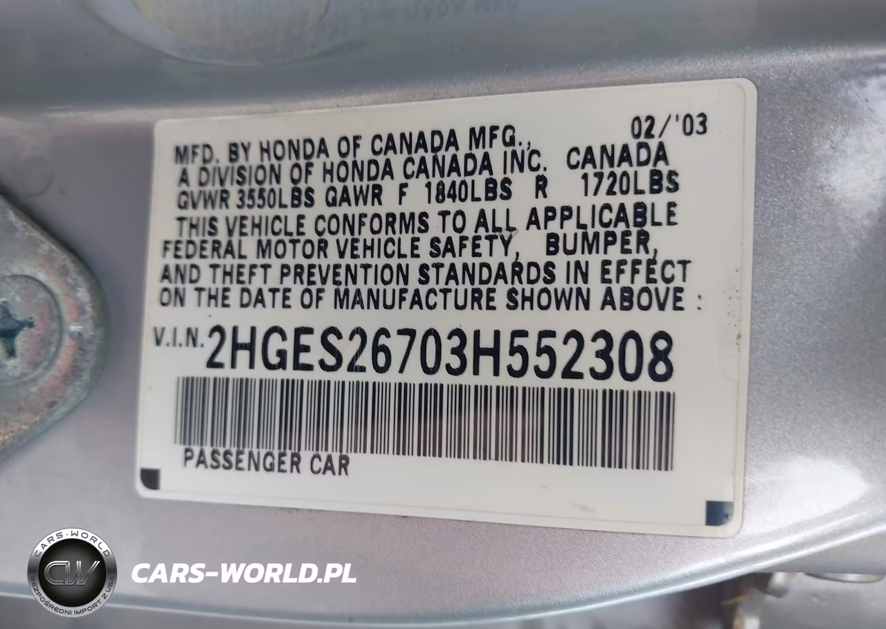 2003 Honda Civic Ex VIN:2HGES26703H552308 - 9