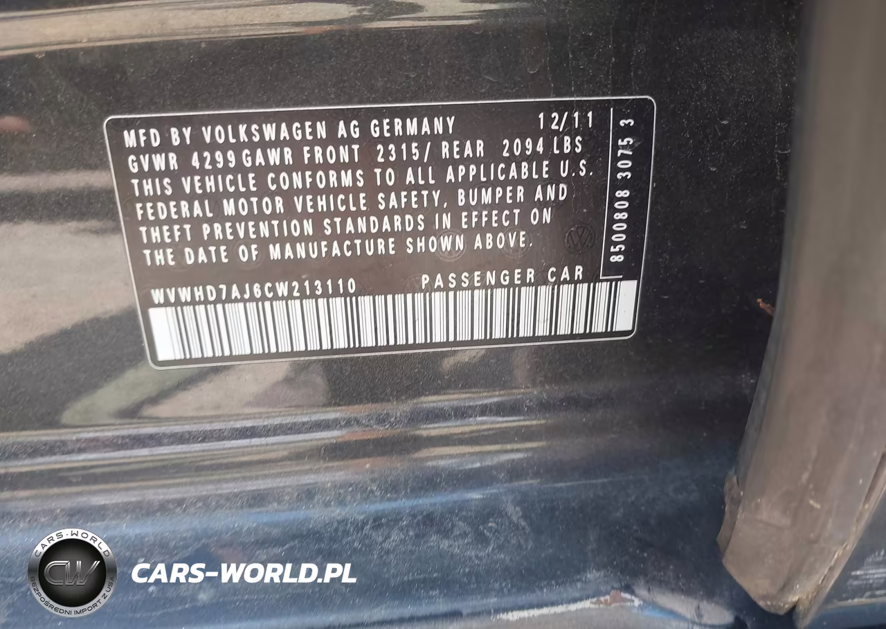 2012 Volkswagen Gti 4-Door VIN:WVWHD7AJ6CW213110 - 9