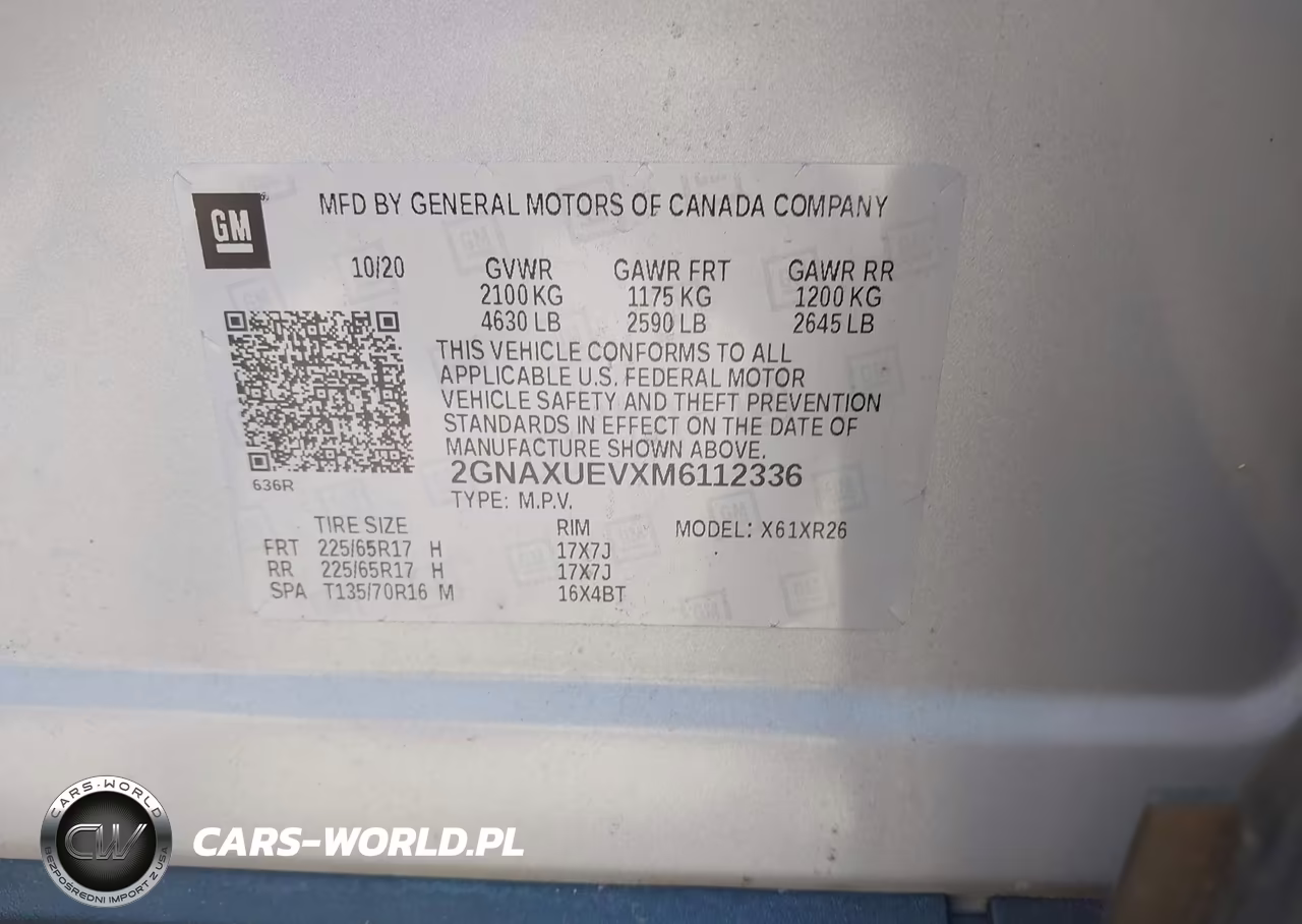 2021 Chevrolet Equinox Awd Lt VIN:2GNAXUEVXM6112336 - 9