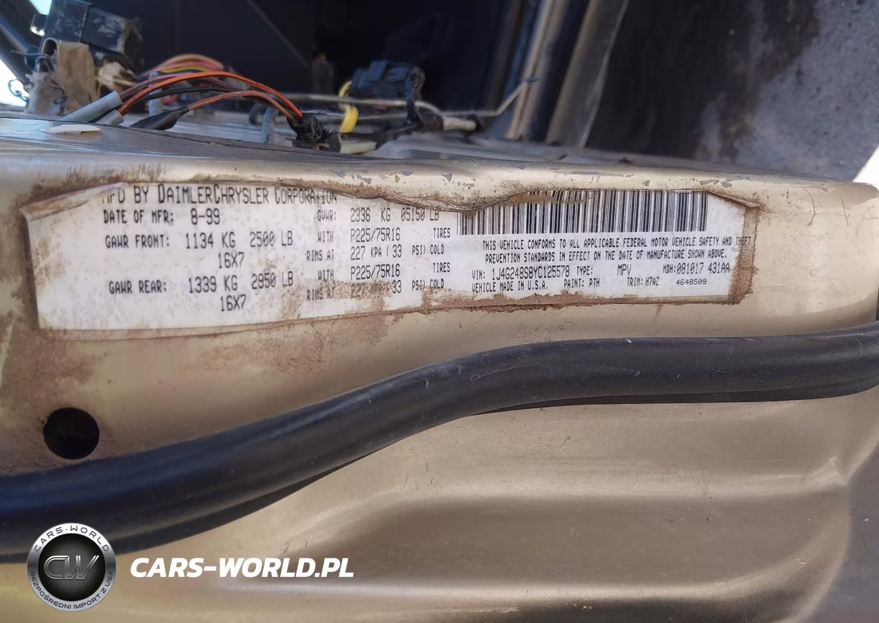 2000 Jeep Grand Cherokee Laredo VIN:1J4G248S8YC125578 - 9