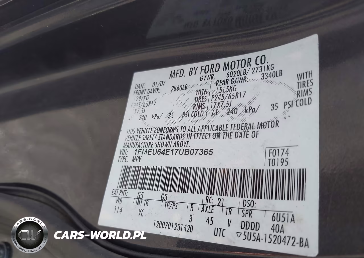 2007 Ford Explorer Eddie Bauer VIN:1FMEU64E17UB07365 - 9