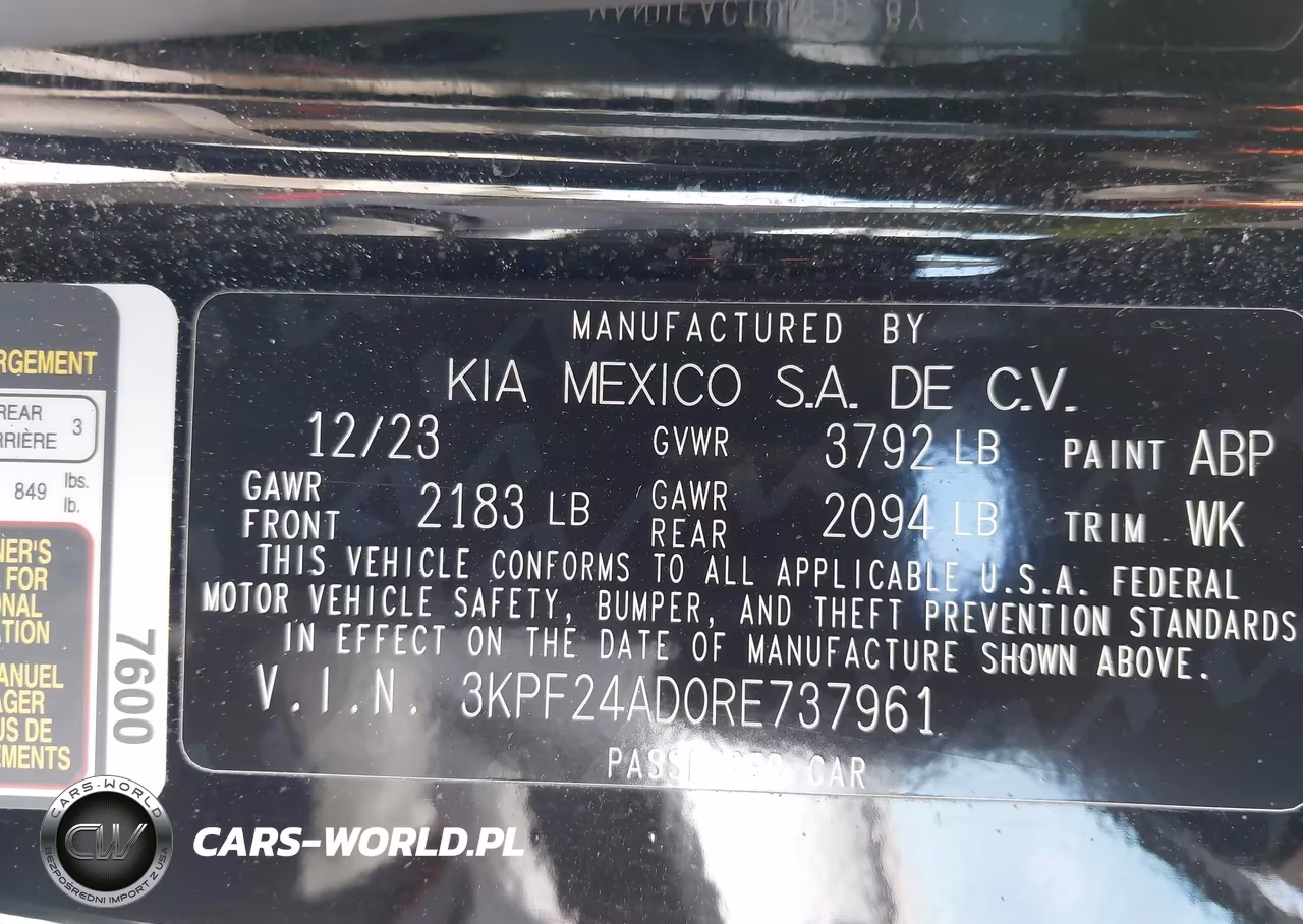 2024 Kia Forte Lx VIN:3KPF24AD0RE737961 - 9