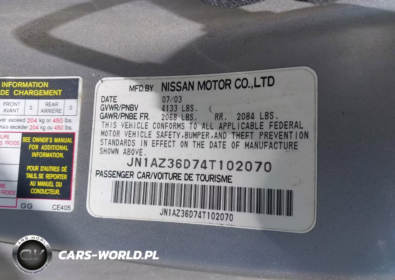 2004 Nissan 350Z Enthusiast VIN:JN1AZ36D74T102070 - 9