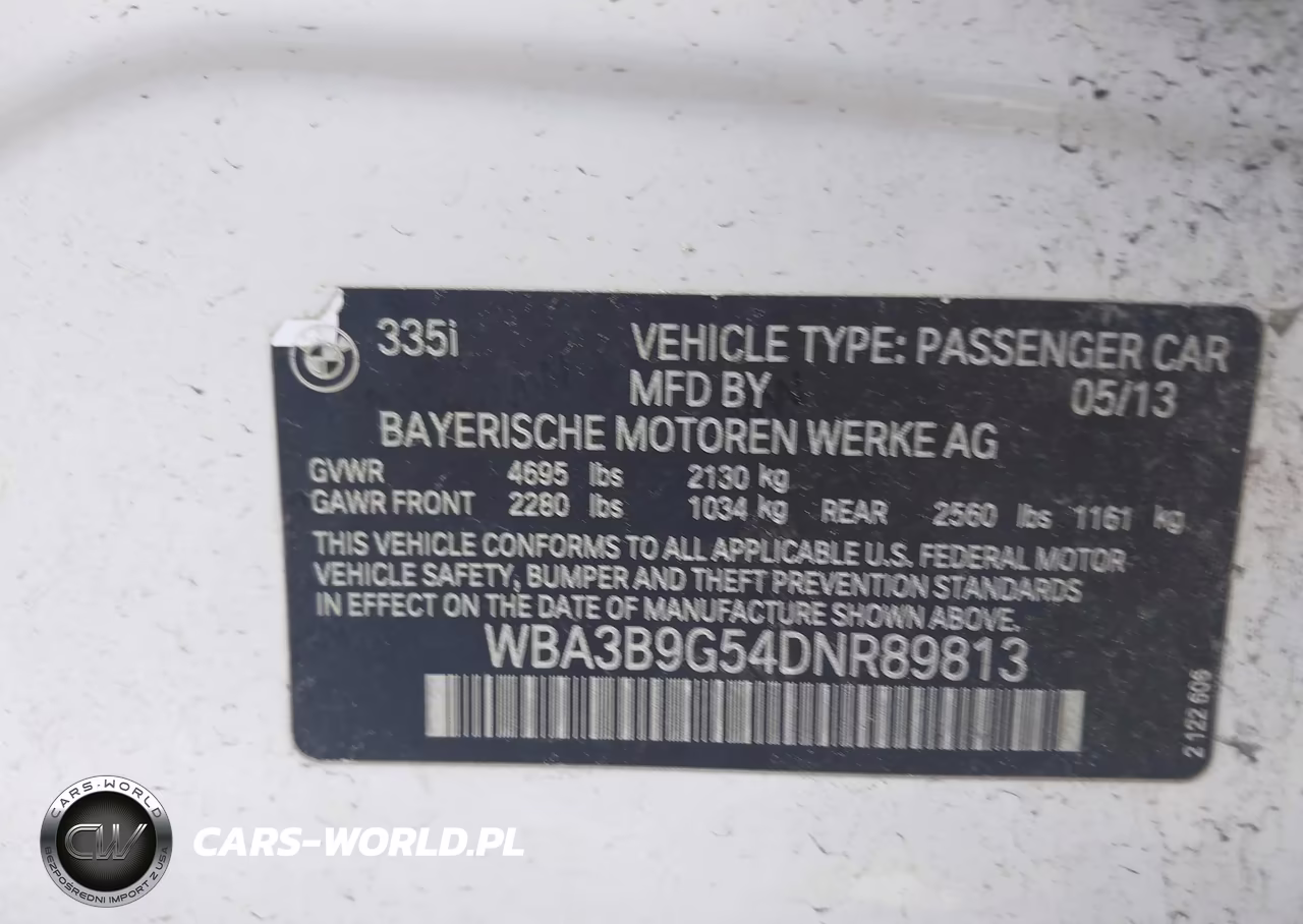 2013 BMW 335I xDrive VIN:WBA3B9G54DNR89813 - 9
