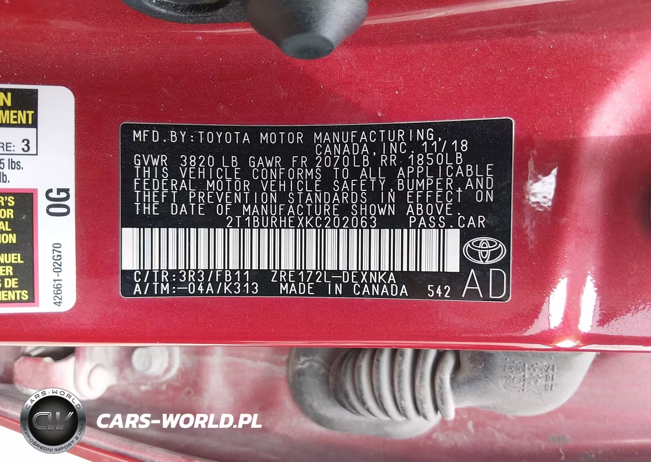 2019 Toyota Corolla Le VIN:2T1BURHEXKC202063 - 9