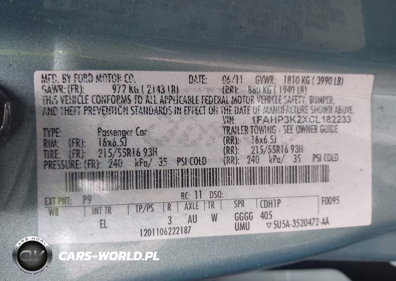 2012 Ford Focus Se VIN:1FAHP3K2XCL182233 - 9
