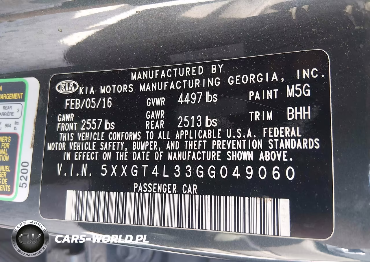 2016 Kia Optima Lx VIN:5XXGT4L33GG049060 - 9