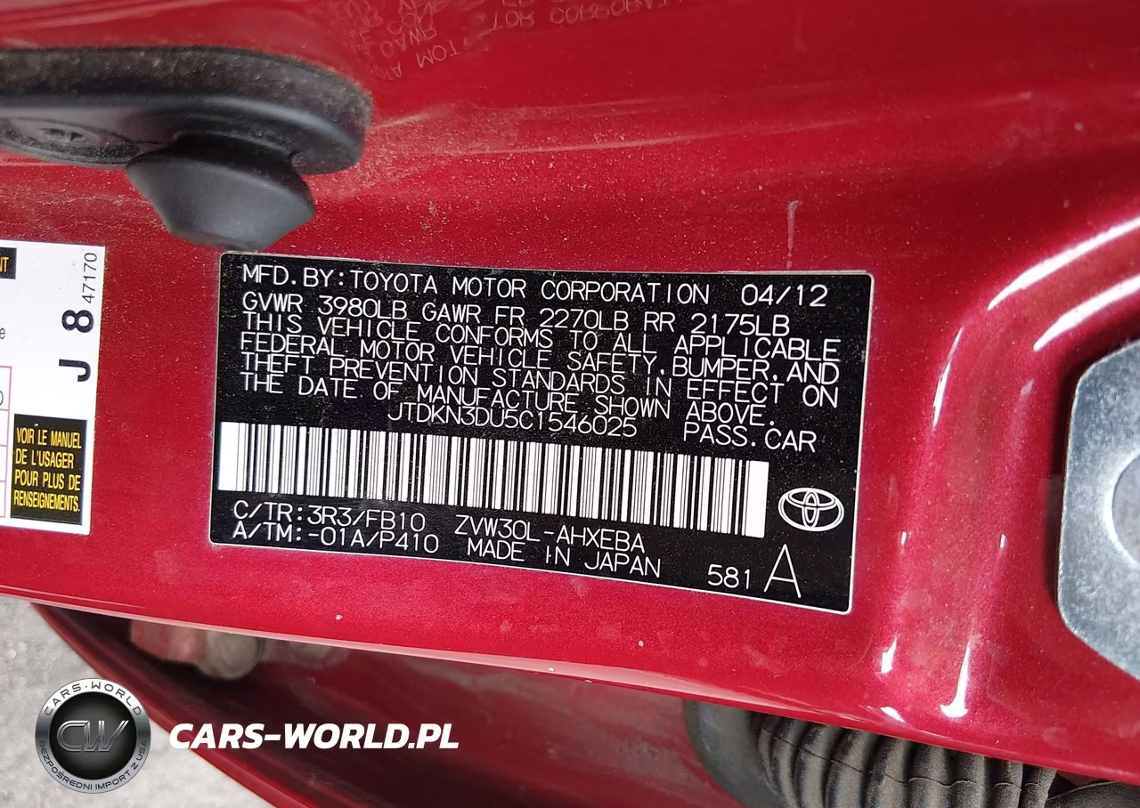 2012 Toyota Prius Three VIN:JTDKN3DU5C1546025 - 9