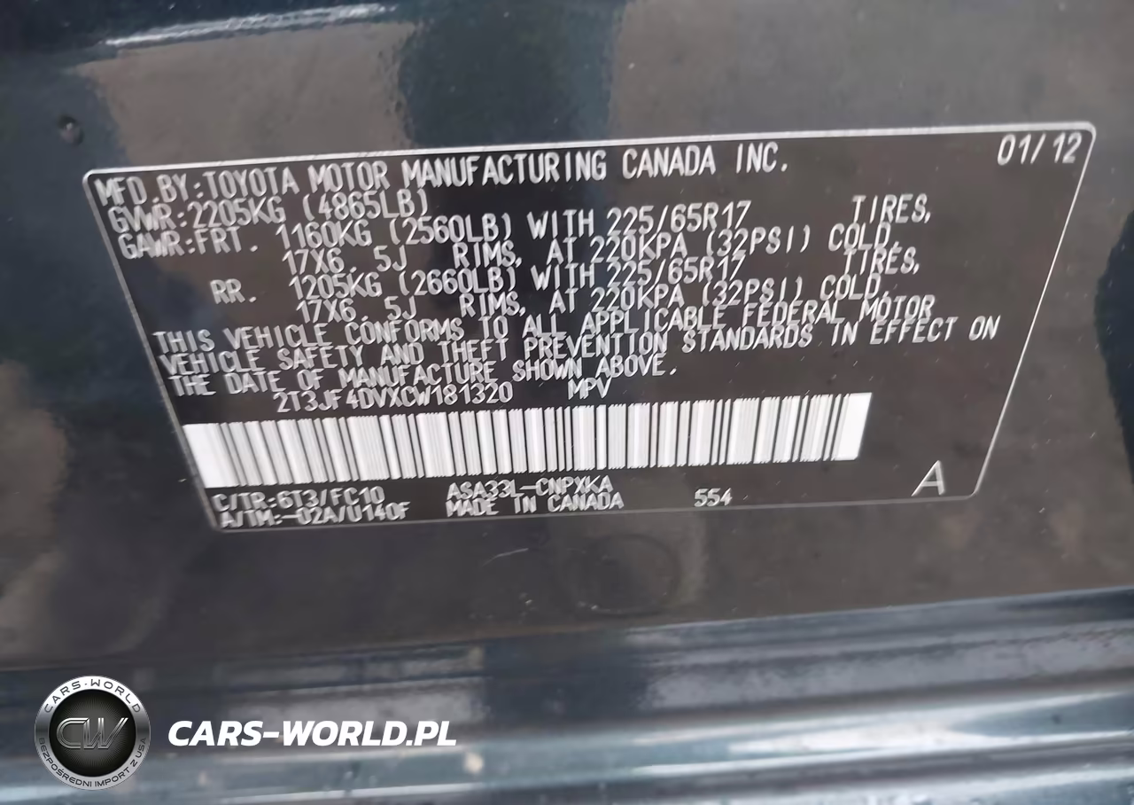 2012 Toyota Rav4 VIN:2T3JF4DVXCW181320 - 9