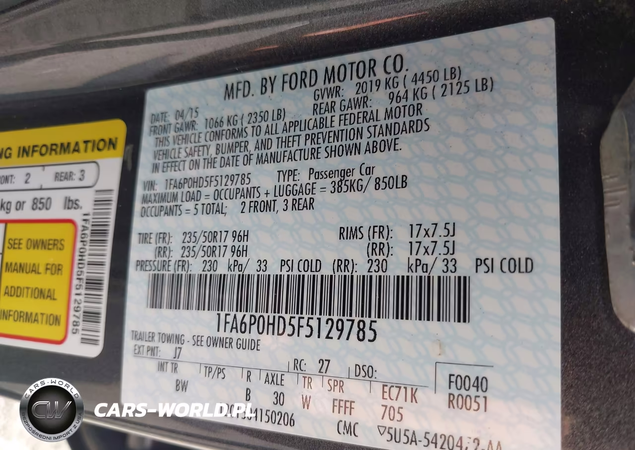 2015 Ford Fusion Se VIN:1FA6P0HD5F5129785 - 9