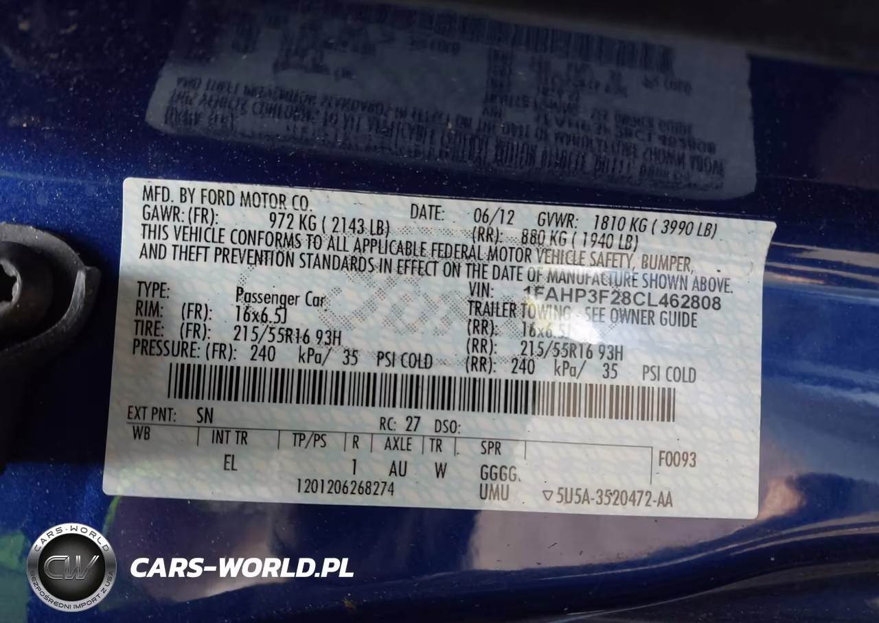 2012 Ford Focus Se VIN:1FAHP3F28CL462808 - 9