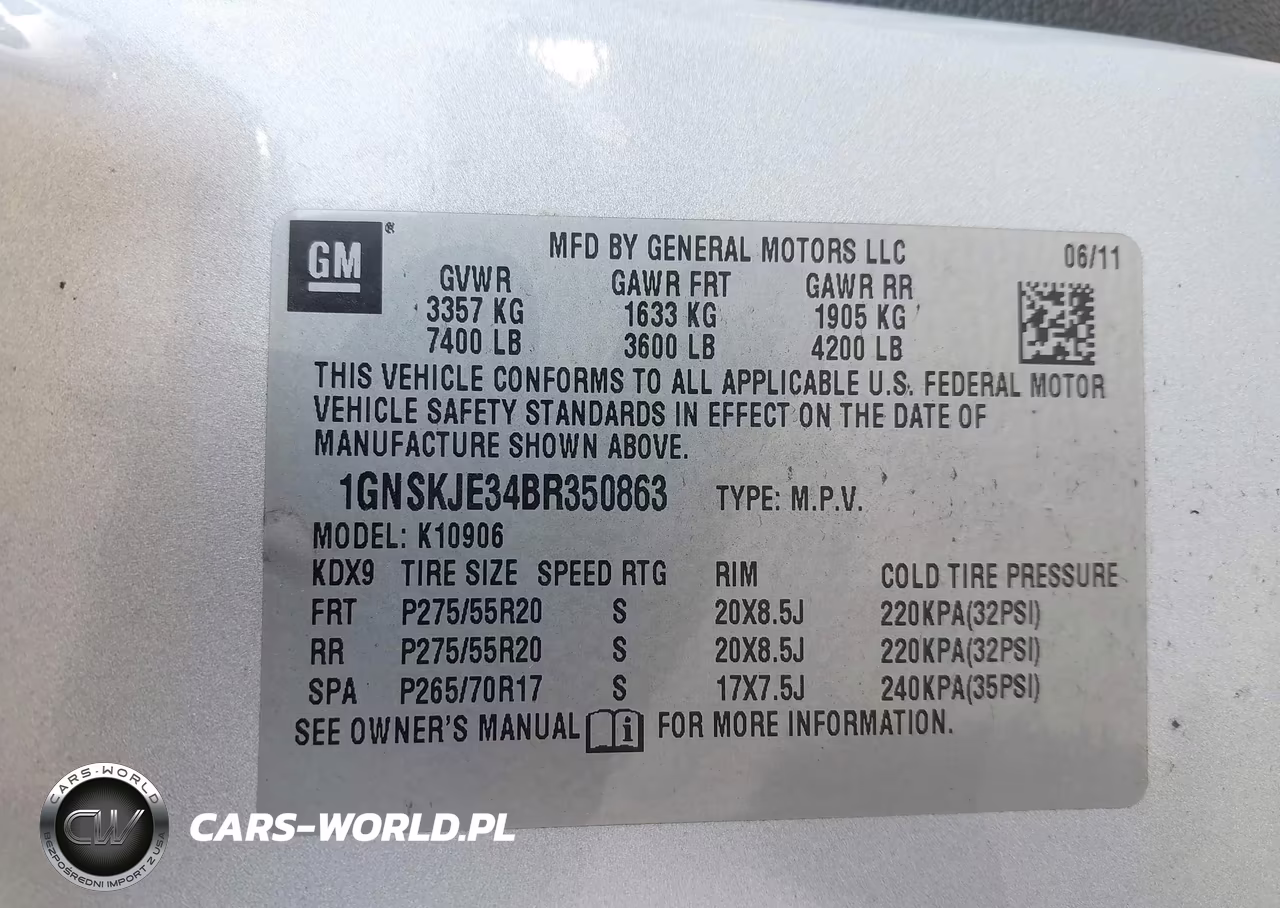 2011 Chevrolet Suburban Lt VIN:1GNSKJE34BR350863 - 9