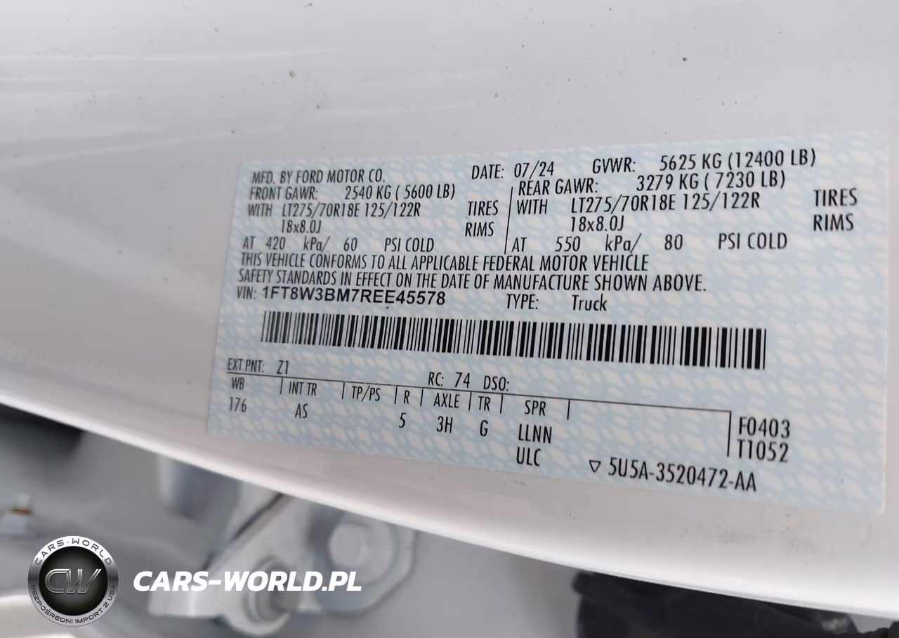 2024 Ford F-350 Xl VIN:1FT8W3BM7REE45578 - 8