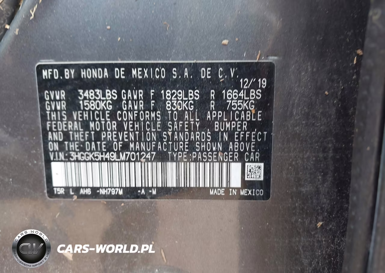2020 Honda Fit Lx VIN:3HGGK5H49LM701247 - 9